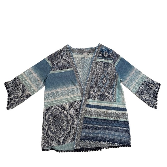 Catherines Open Front Paisley Cardigan Top Size 0X - Picture 9 of 17